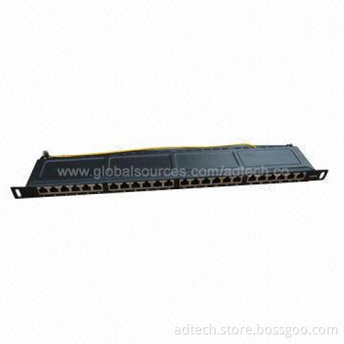Patch Panel, Cat6A FTP, 24-port, Half-U, 0.5U